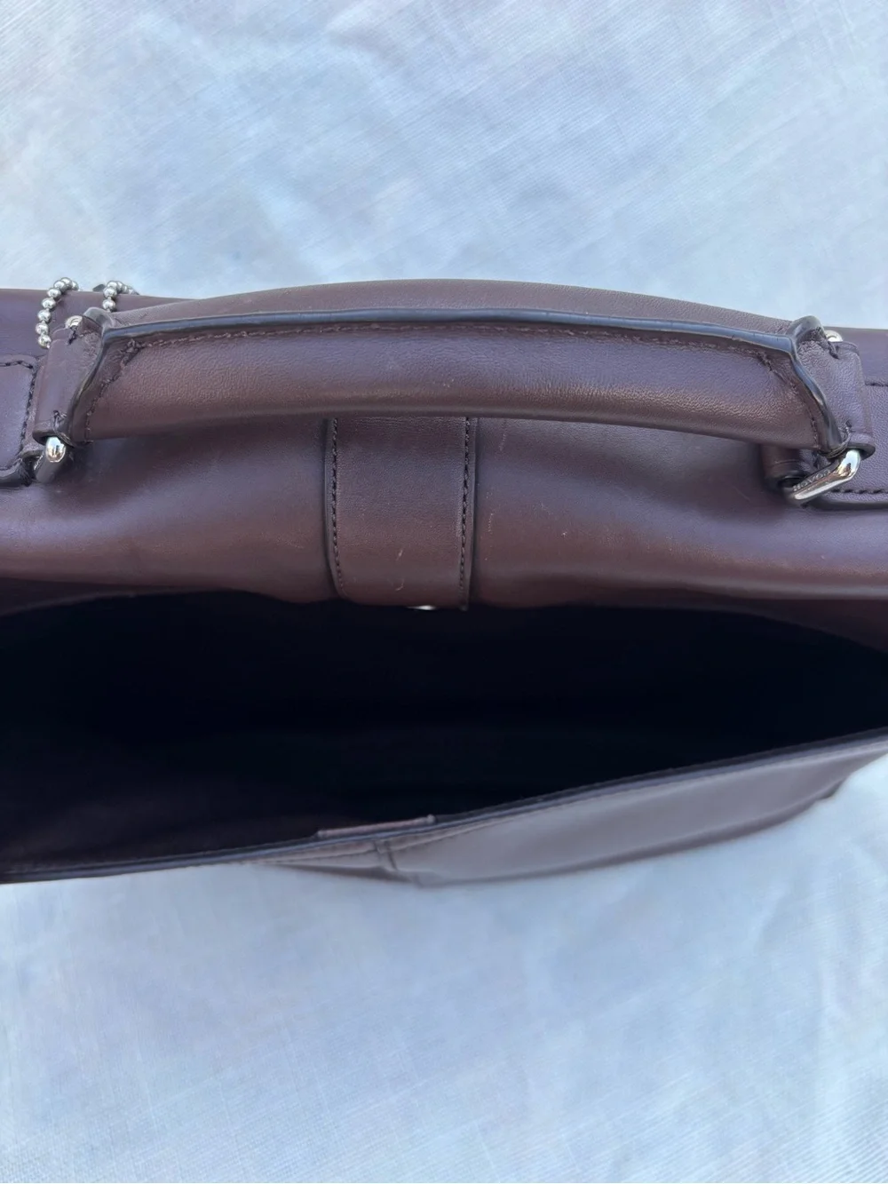 Coach Dark Brown Leather Briefcase with brown Strap